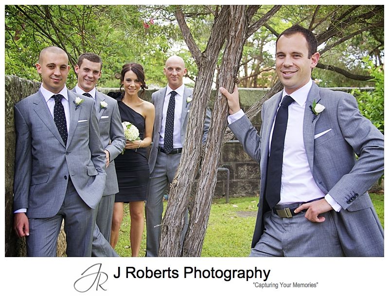 Groom with attendants - wedding photography sydney